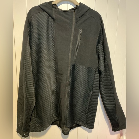 Adidas‎ Men’s XL Black Full Zip Hoodie Jacket Cold.RDY Ribbed Panels